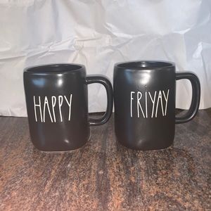 Set of 2 Rae Dunn Happy Friyay Mugs
